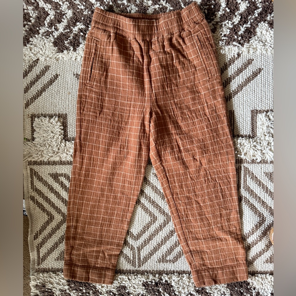 Madewell Rust Plaid Lightweight Jogger Pants